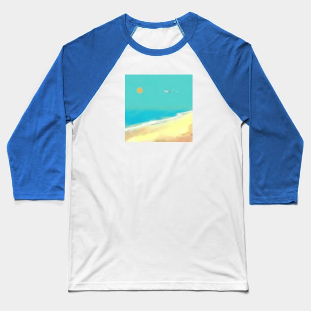 Sea beach Baseball T-Shirt by Jubida Joba